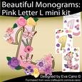 Beautiful Monograms: Pink Letter L Mini Kit