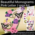 Beautiful Monograms: Pink Letter J Mini Kit
