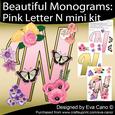 Beautiful Monograms: Pink Letter N Mini Kit