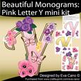 Beautiful Monograms: Pink Letter Y Mini Kit