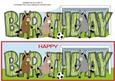 Donkeys Playing Football Birthday Large Dl
