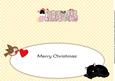 Cat in Pink Stocking Christmas Large Dl Insert
