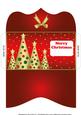 Buttons Christmas Trees Money Wallet Red