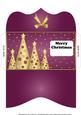 Buttons Christmas Trees Money Wallet Burgundy