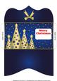 Buttons Christmas Trees Money Wallet Blue