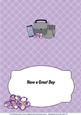 Plaid Handbag, Boots, Purple Flowers & Smartphone Insert