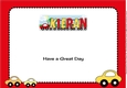 Little Cars KIERAN large dl insert