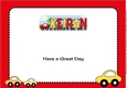 Little Cars KEIRAN large dl insert