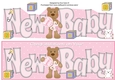Teddy with Baby Rattle NEW BABY large dl