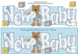 Teddy with Baby Rattle NEW BABY large dl 2