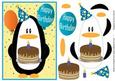 Step by Step Penguin for Children's Birthdays - Blue