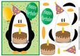 Step by Step Penguin for Children's Birthdays - Green