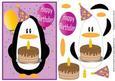 Step by Step Penguin for Children's Birthdays - Purple