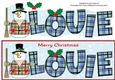 Snowman in tartan coat LOUIE large dl
