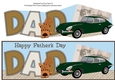 British Green Jaguar DAD fathers day large dl