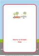 Red car and caravan insert