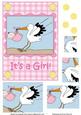 It’s a Girl! Stork with Baby Girl