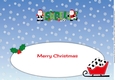 Footballer Santa in red ISABELLE large dl insert