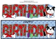 Bertie Bulldog in red tartan coat BIRTHDAY large dl 2