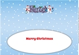 Monty Polar Bear and friend with Christmas stockings HAZEL large dl insert