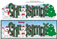 Monty Polar Bear and friend decorating the Christmas tree CHRISTMAS large dl 2
