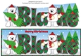 Monty Polar Bear and friend with Christmas trees BLAKE large dl
