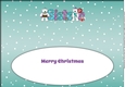 Monty Polar Bear and friend with Christmas pudding and sign SISTER large dl 3 insert