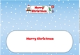 Monty Polar Bear and friend with Christmas pudding and sign MERRY CHRISTMAS large dl insert