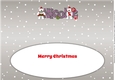 Monty Polar Bear and friend with Christmas pudding and sign NICOLE large dl insert