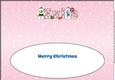 Monty Polar Bear and friend with Christmas pudding and sign EVIE large dl insert