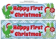 Christmas Dinosaurs with present and sign FIRST CHRISTMAS large dl 2