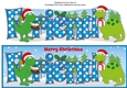Christmas Dinosaurs with Christmas pudding and present FRIEND large dl 2