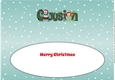Christmas Dinosaurs with Christmas pudding and sign COUSIN large dl insert