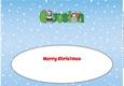 Christmas Dinosaurs with Christmas pudding and sign COUSIN large dl 2 insert