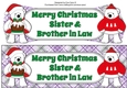 Monty Polar Bear and friend with Christmas pudding SISTER & BROTHER IN LAW large dl 2