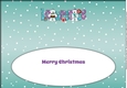 Monty Polar Bear and friend with Christmas pudding and sign LAWRENCE large dl insert