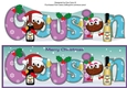 Crazy Christmas Pudding Couple celebrating Christmas COUSIN large dl 4