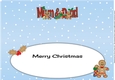 Gingerbread men with Christmas stockings MUM & DAD large dl 2 insert