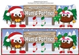 Crazy Christmas Pudding Couple with Mistletoe and big sign MUM & PARTNER large dl