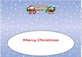 Crazy Christmas Pudding Couple with Mistletoe and big sign MUM & PARTNER large dl insert