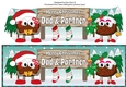 Crazy Christmas Pudding Couple with Mistletoe and big sign DAD & PARTNER large dl