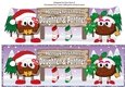 Crazy Christmas Pudding Couple with Mistletoe and big sign DAUGHTER & PARTNER large dl