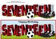 Football Boots & Football with red & black stripes SEVENTEEN large dl