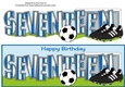 Football Boots & Football with blue & white stripes SEVENTEEN large dl