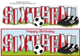 Football Boots & Football with red & white stripes SIXTEEN large dl