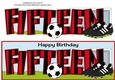 Football Boots & Football with red & black stripes FIFTEEN large dl