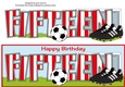 Football Boots & Football with red & white stripes FIFTEEN large dl
