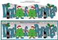 Crazy Christmas Trees couple celebrating Christmas with wine DAD & PARTNER large dl 4