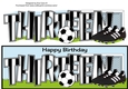 Football Boots & Football with black & white stripes THIRTEEN large dl