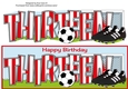 Football Boots & Football with red & white stripes THIRTEEN large dl